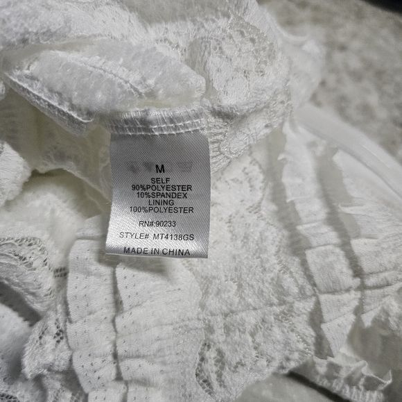 White Lace Bandeau Crop Top by Papaya – Size M - Picture 6 of 9